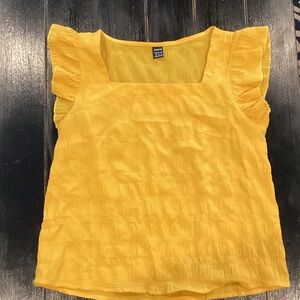 SHEIN Vibrant Yellow Ruffle Sleeve Blouse